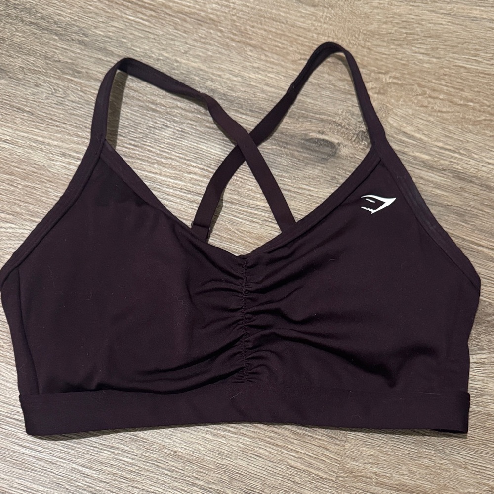 Women's burgundy Sports Bra Gymshark